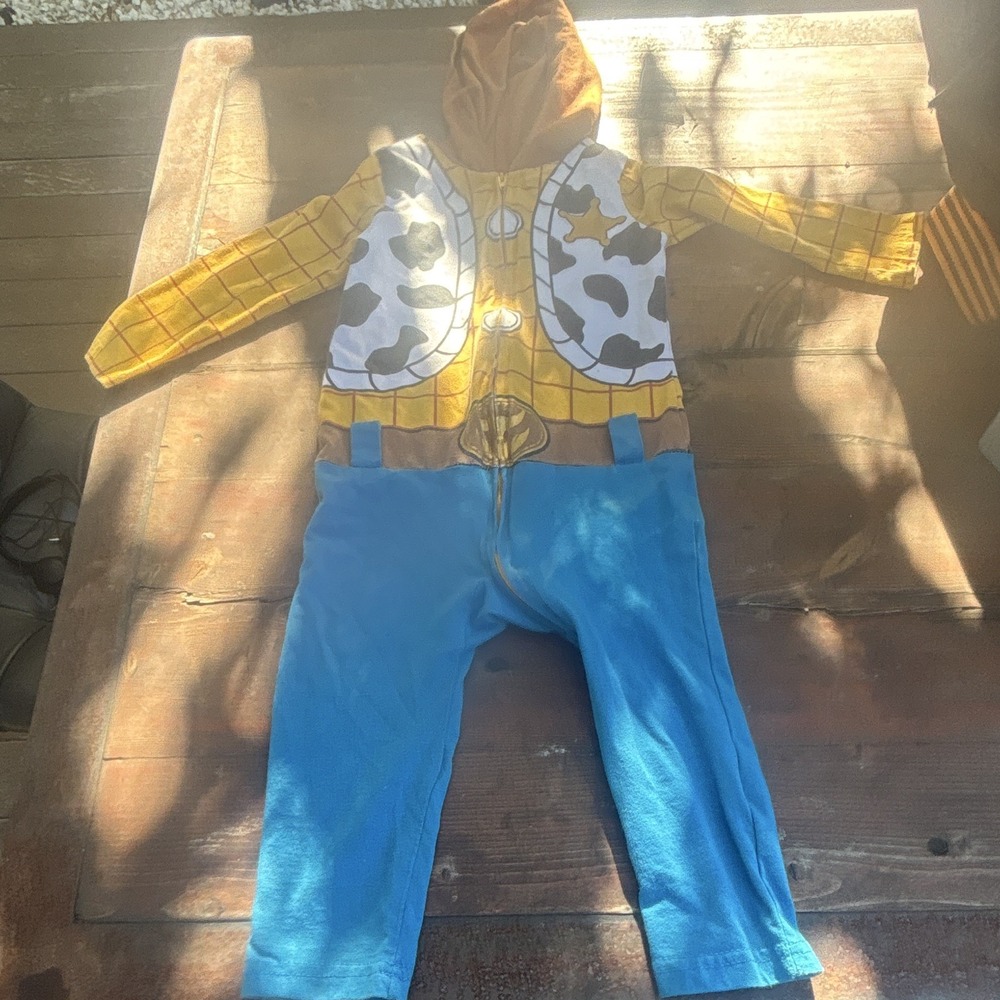 Disney Baby Toy Story Woody Hooded Zip Fleece Coverall Cow Print 6-9M